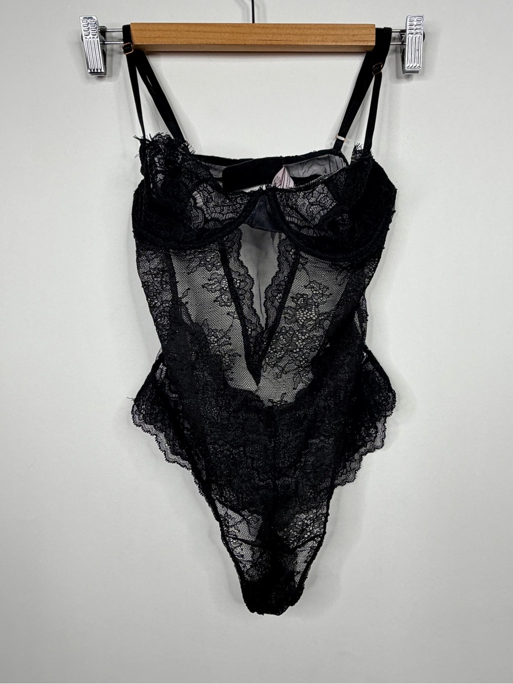 Victoria's Secret Black Lace Bodysuit Teddy